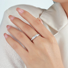 R55116银镀18K白金长方形莫桑钻满镶订婚戒指0.98ct 4